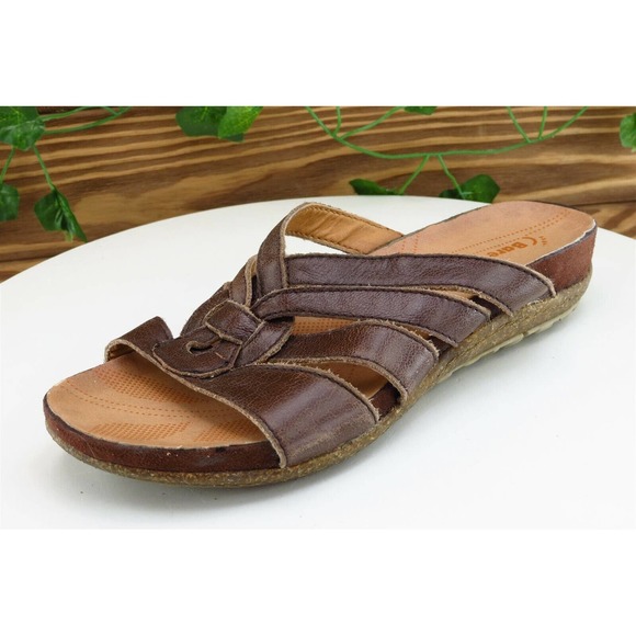 Baretraps Sz 7‎ M Brown Slide Leather Women Sandals - Picture 1 of 7